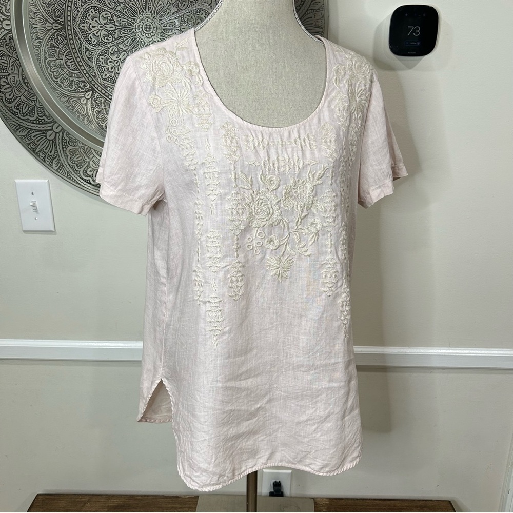 Johnny Was Pink Embroidered Tunic